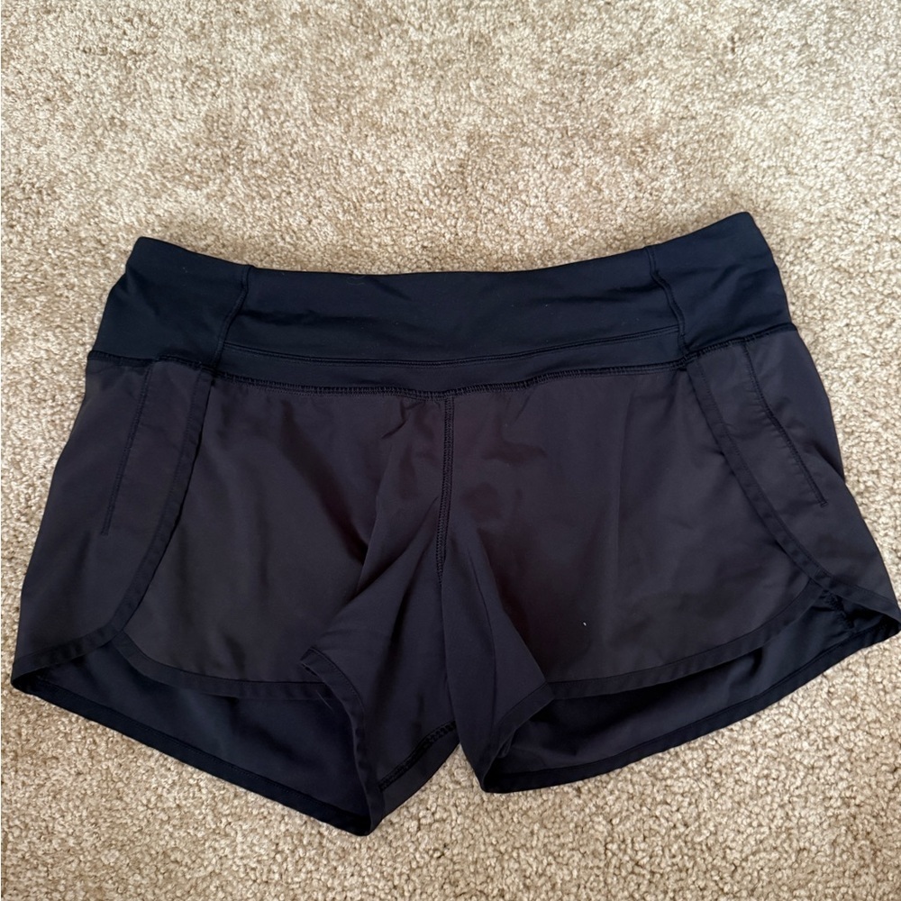 Lululemon Athletica Black Athletic Shorts with Wide Waistband